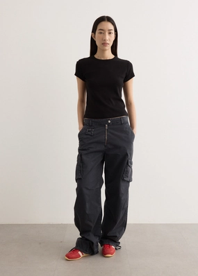 Washed Cotton Twill Pants Smooth Texture