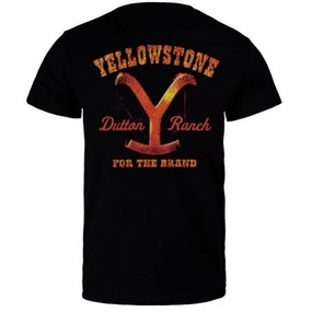 Yellowstone Fire Black Tee Reinforced Hems Gym Appropriate