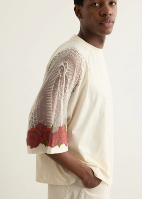 Burn-Out Jersey Raglan HUGE T-Shirt (Virgin Mary) Effortless Layer