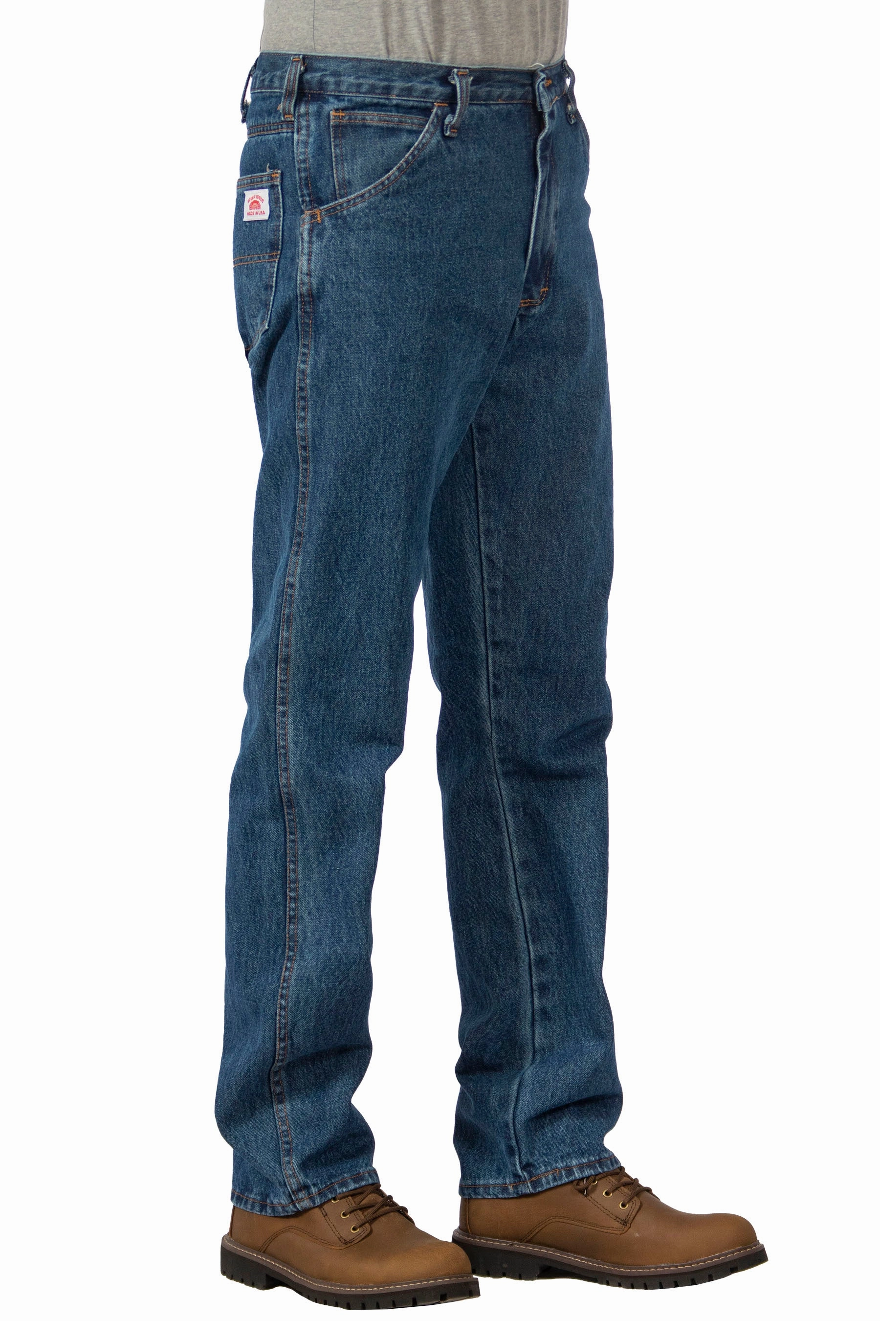 #105 Dark Stone Washed REGULAR FIT 5-Pocket Jean - MADE IN USA Earthy Modern Minimalist Office Wear Clean Outfit