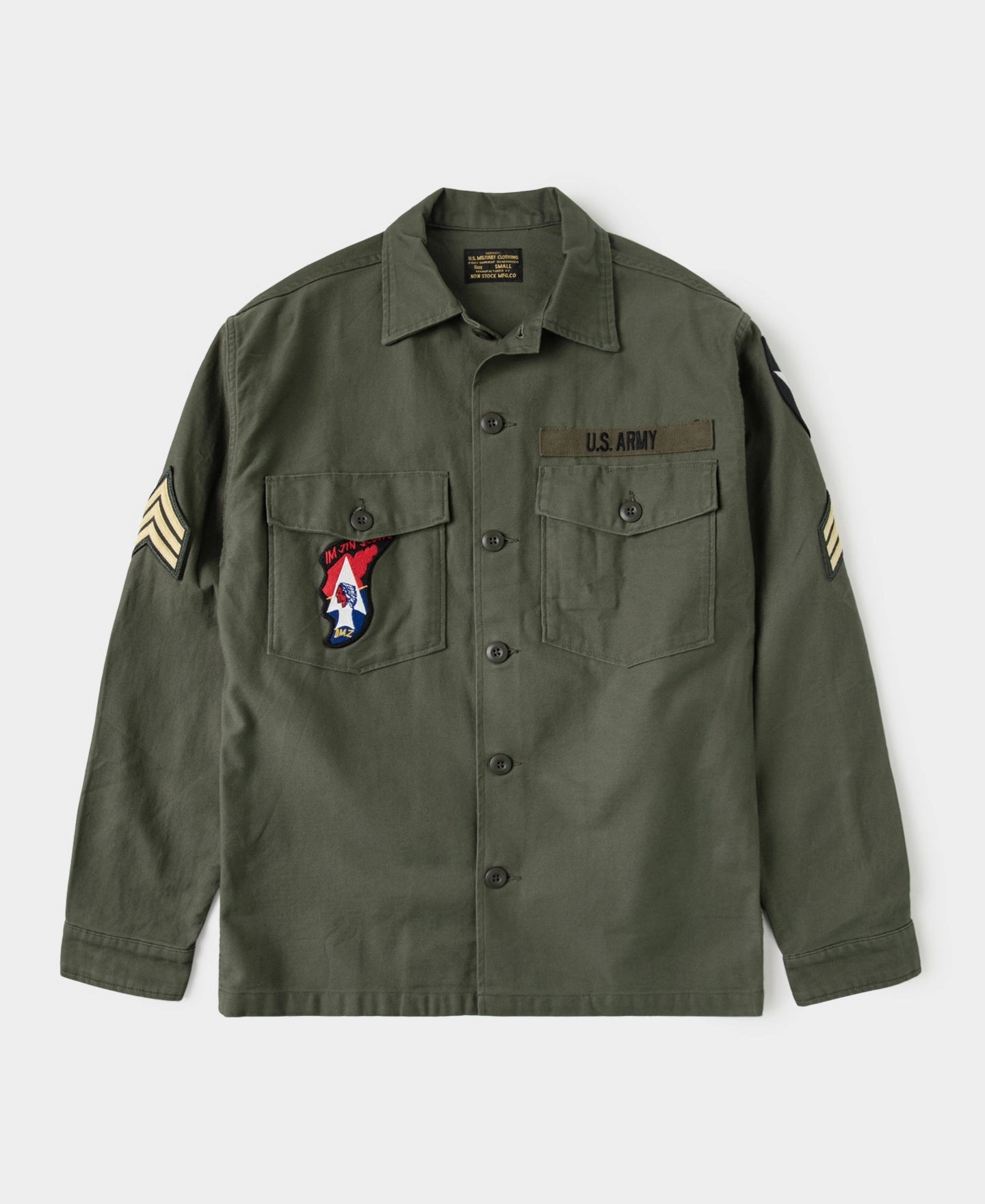 Vietnam War US Army OG107 Fatigue Utility Shirt - Im Jin Scouts Sustainable Dye Process Perfect Layer