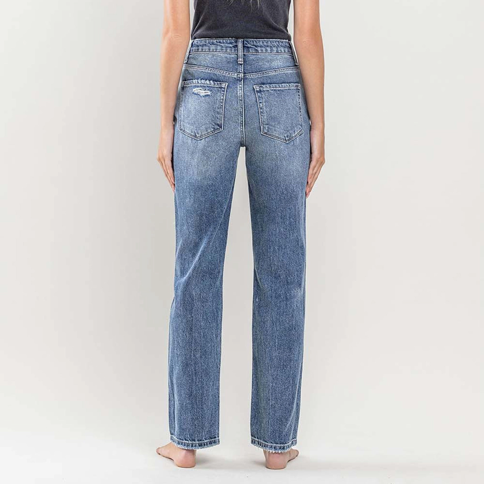 Flying Monkey Women's 90s Vintage Distressed Jean Relaxed Comfort