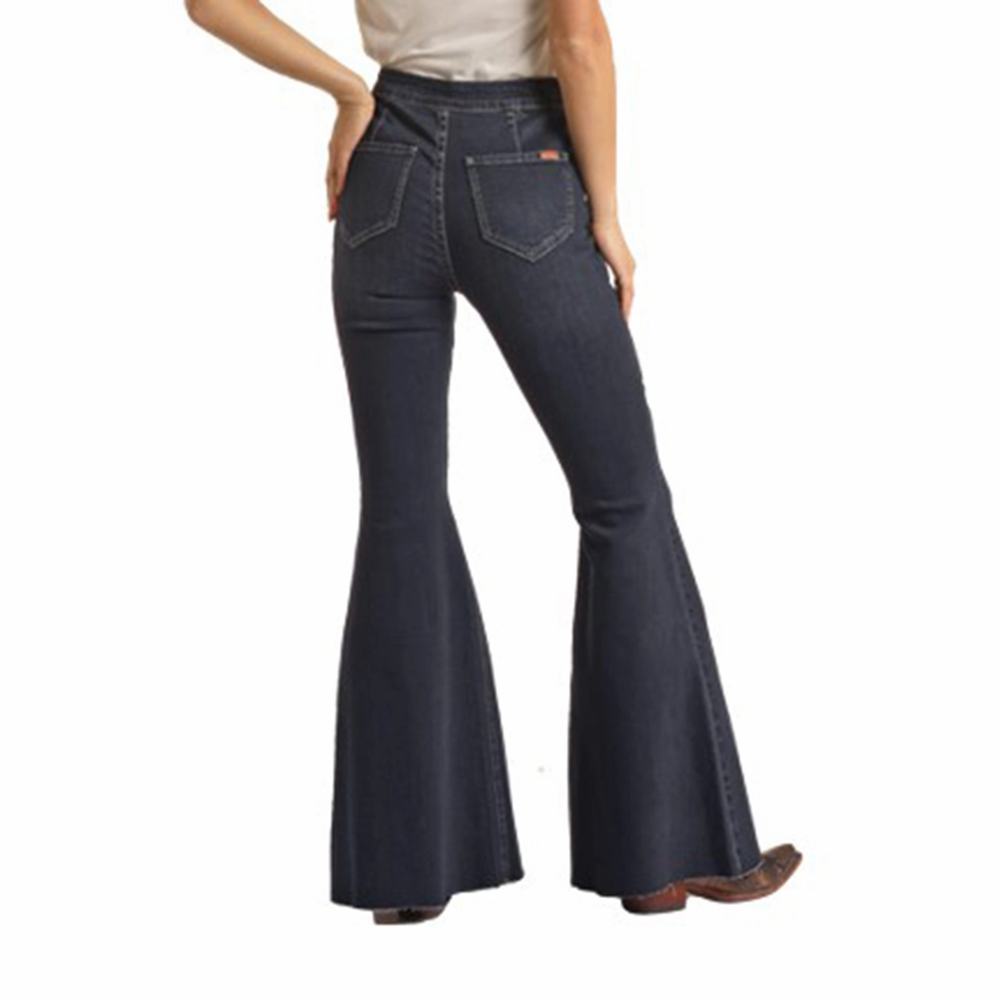 Rock & Roll Cowgirl Front Seam Bell Bottom Jeans Stretch Holiday Vibes Streetwear Fan Versatile Fit
