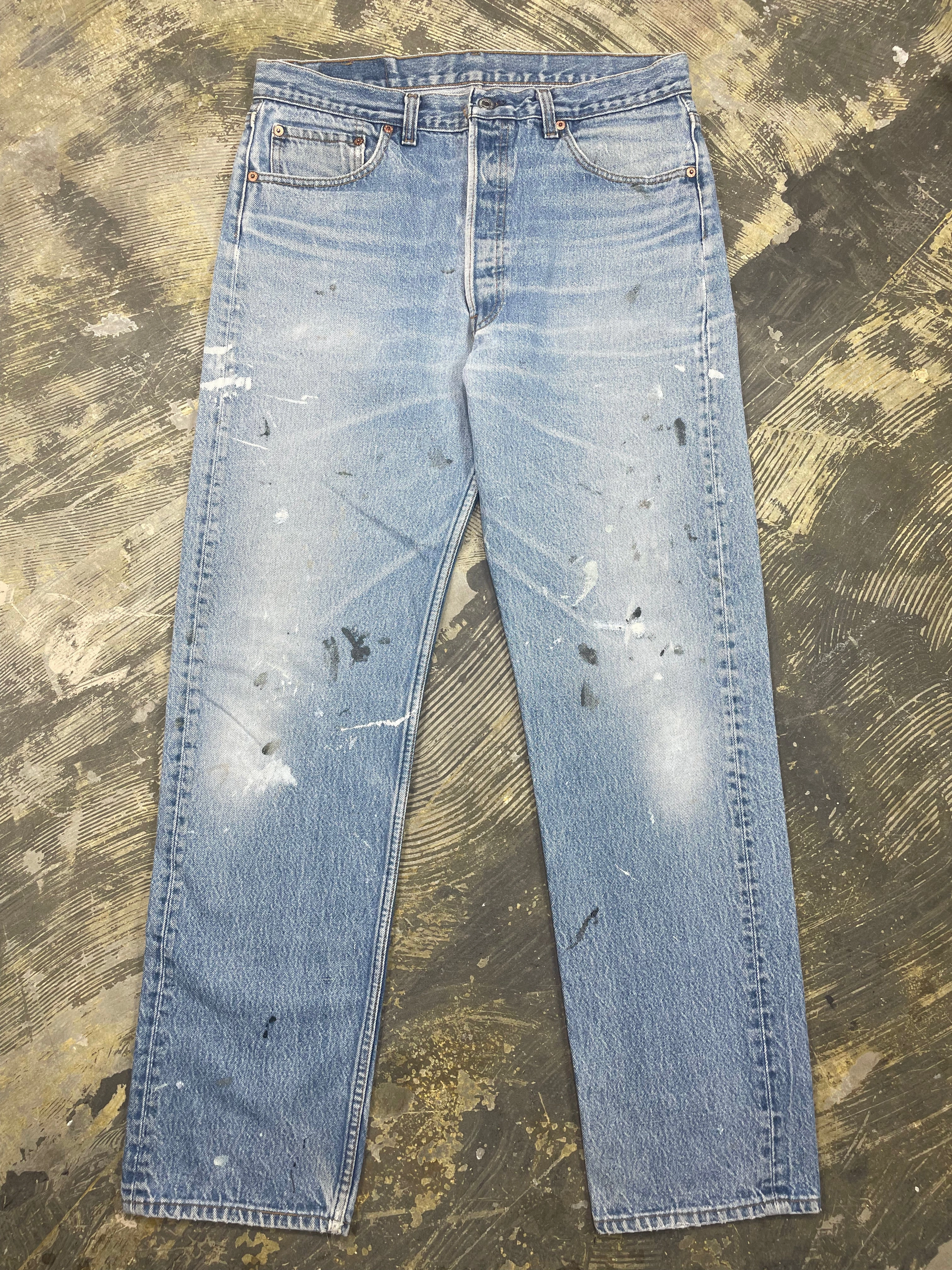 Vintage Levi 501 USA Super Wash Denim Jeans w/ Paint  (JYJ-0322) Trusted Outfit Breathable Brunch Outfit