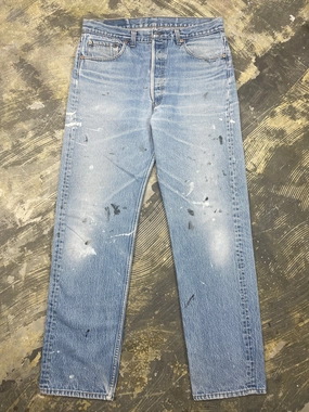Vintage Levi 501 USA Super Wash Denim Jeans w/ Paint  (JYJ-0322) Trusted Outfit Breathable Brunch Outfit