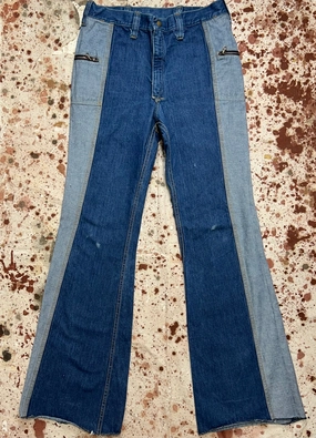 Everyday Shopping Day Vintage USA 1970's Lee Two-Tone Talon Zip Reversible Denim Jeans (JYJ1024-350)