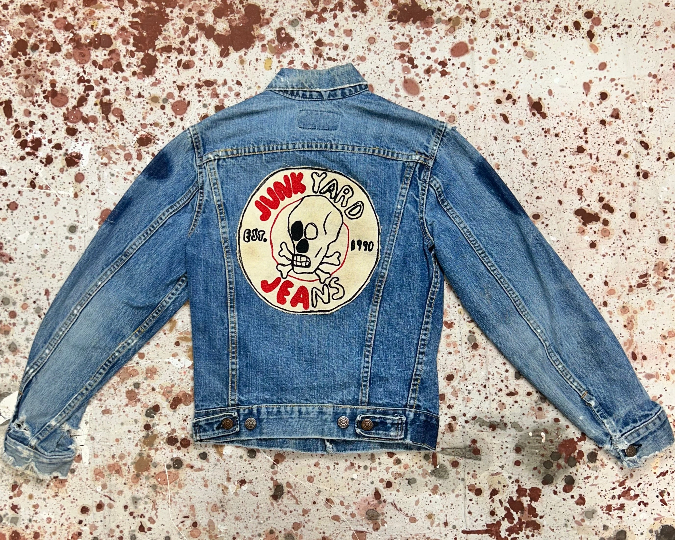 Double layer fabric Weekend Outing Wear Vintage USA 1970's Levi "E" 2 Pocket Denim Jacket w/ JYJ Custom Patch  (JYJ1124-366)