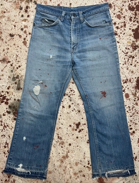 Vintage USA Levi's 517 Transitional Feather & Paint Superwash Denim Jeans (JYJ1024-327) Outfit Ideas Versatile Wear