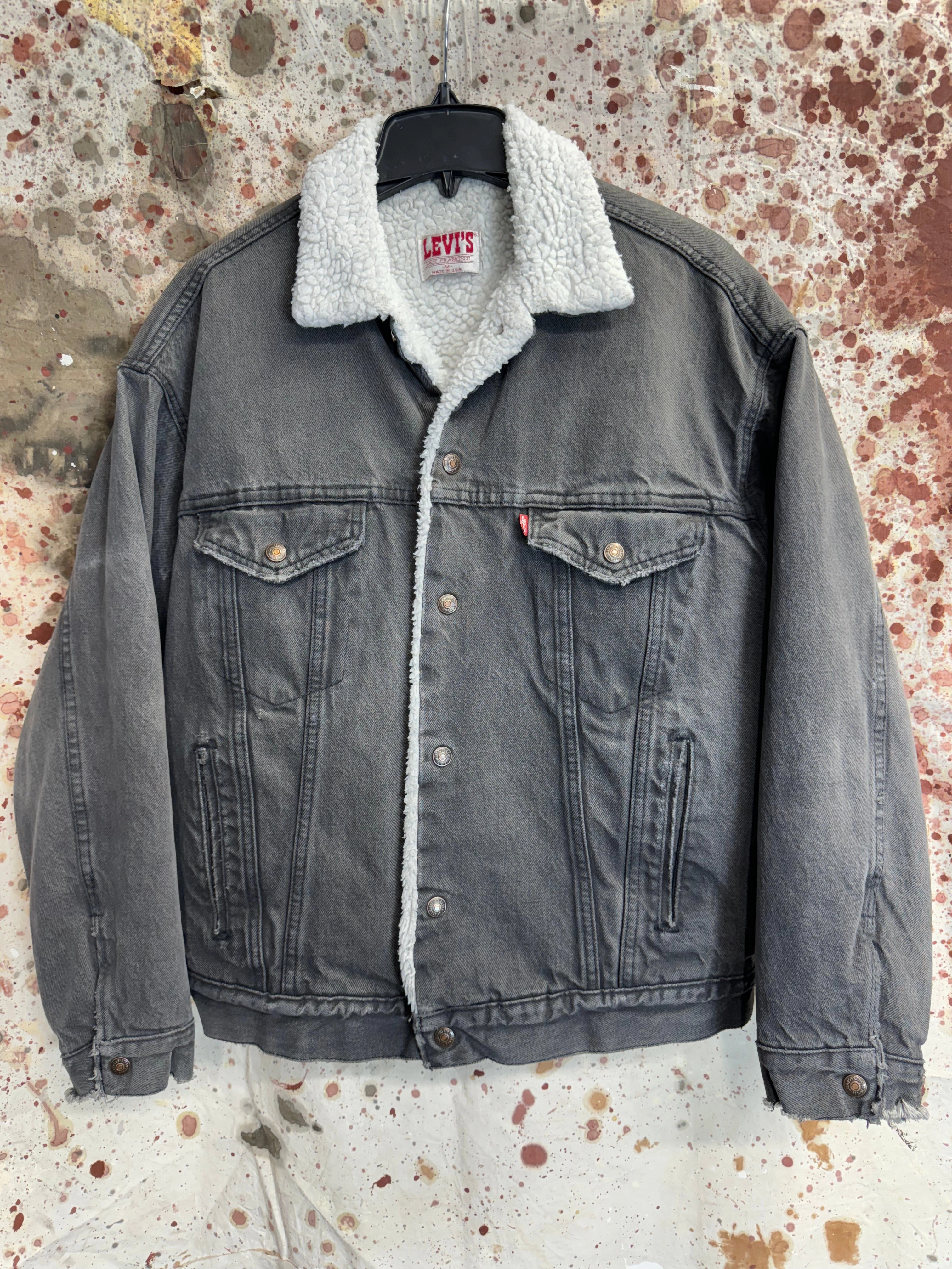 OdorControlTreatment HypoallergenicInnerLayer Vintage USA Levi True Black 4 Pocket Sherpa Jacket (JYJ0324-130)