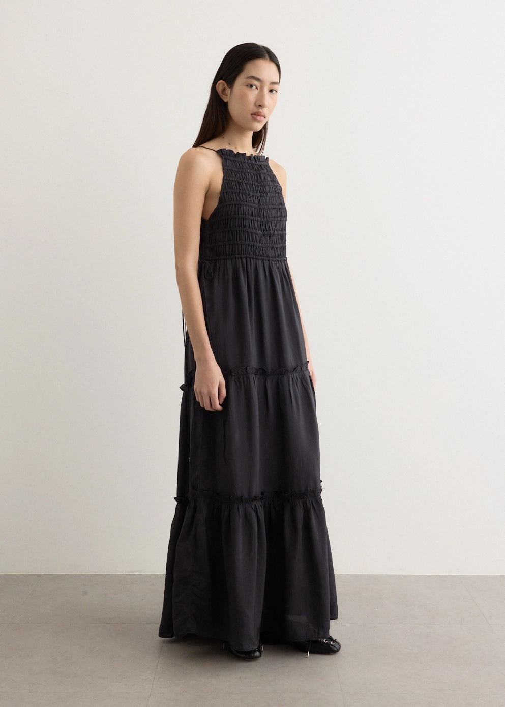 Viscose Habotai Maxi Smock Slip Dress Art Spirit
