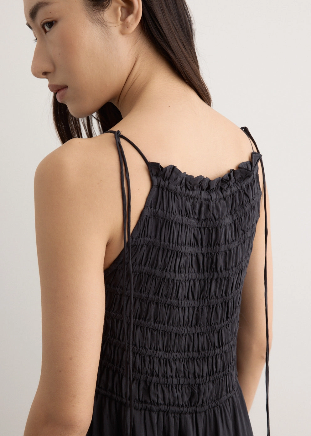 Viscose Habotai Maxi Smock Slip Dress Slim Touch