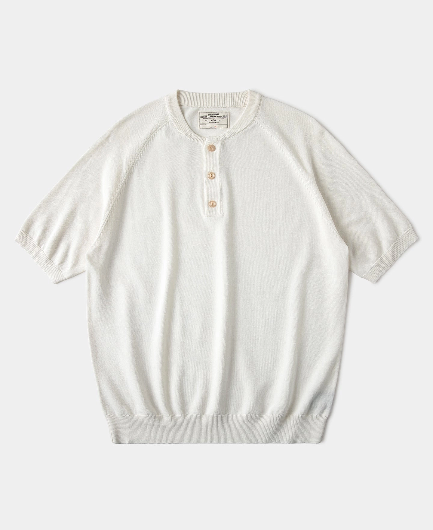 Everyday Look Wear Lightweight Layer Viscose Knit Short Sleeve Henley T-Shirt - White