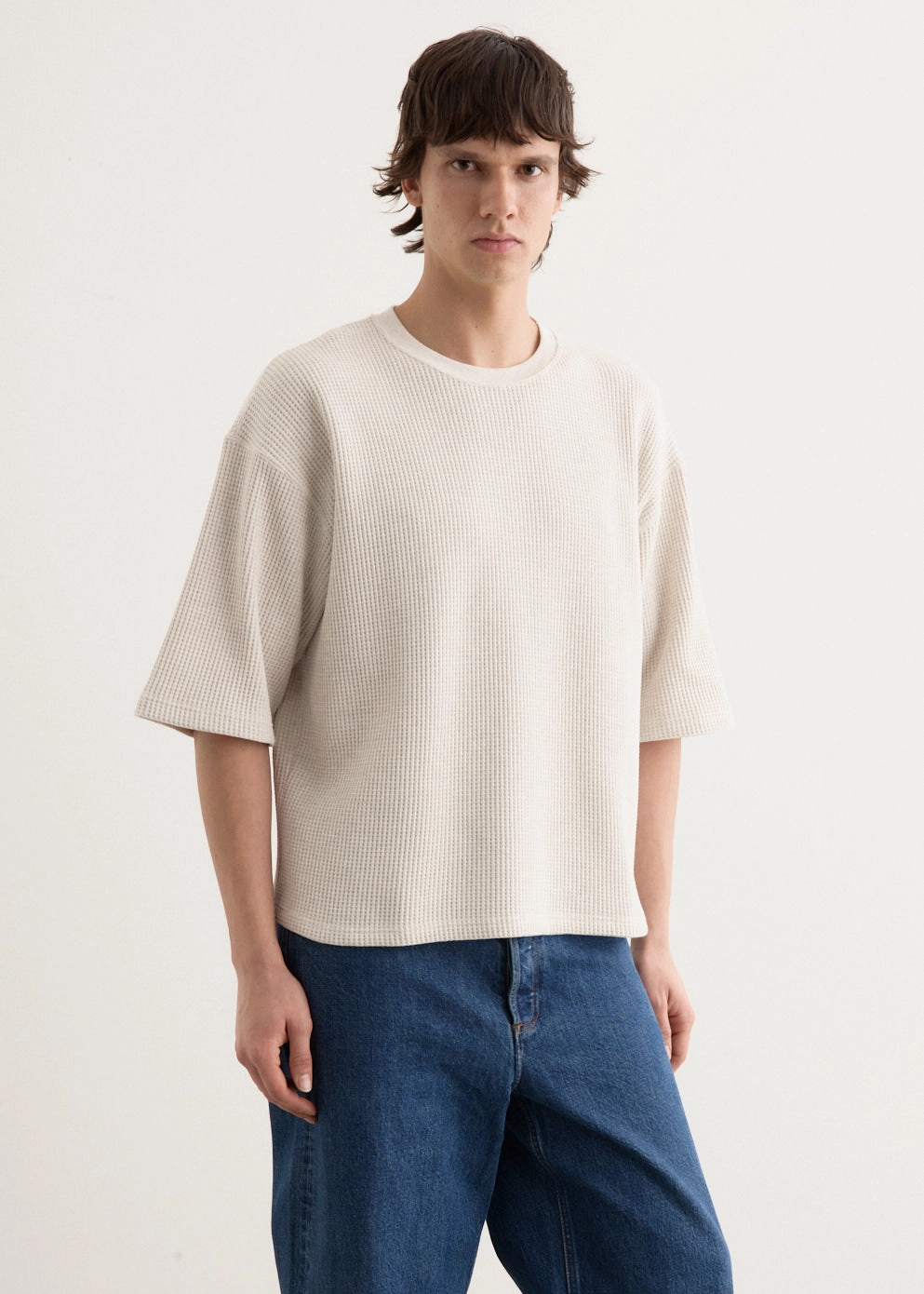 Waffle Half Sleeve T-Shirt Casual Essential Wear Retro nostalgia