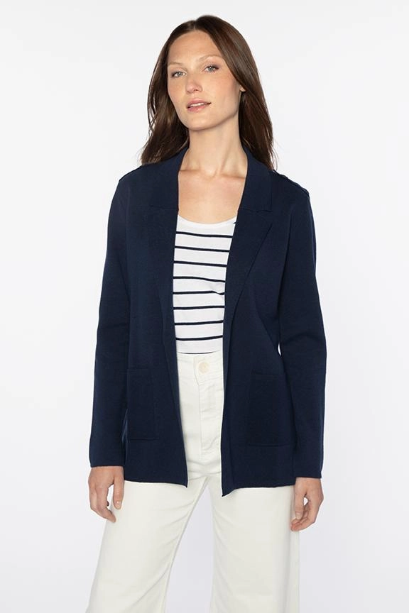 Eco Conscious Manufacturing Easy Notch Collar Cardigan