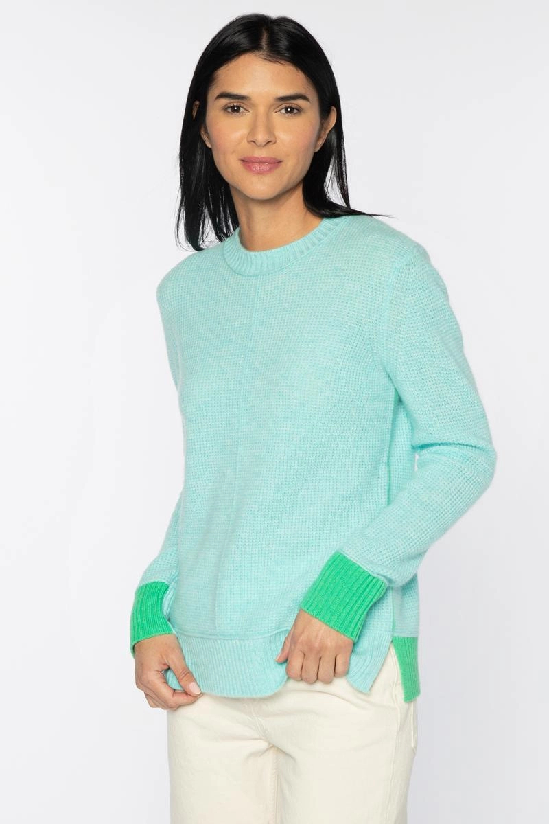 Winter Must-Have Wear Versatile Knit Contrast Trim Thermal Crew