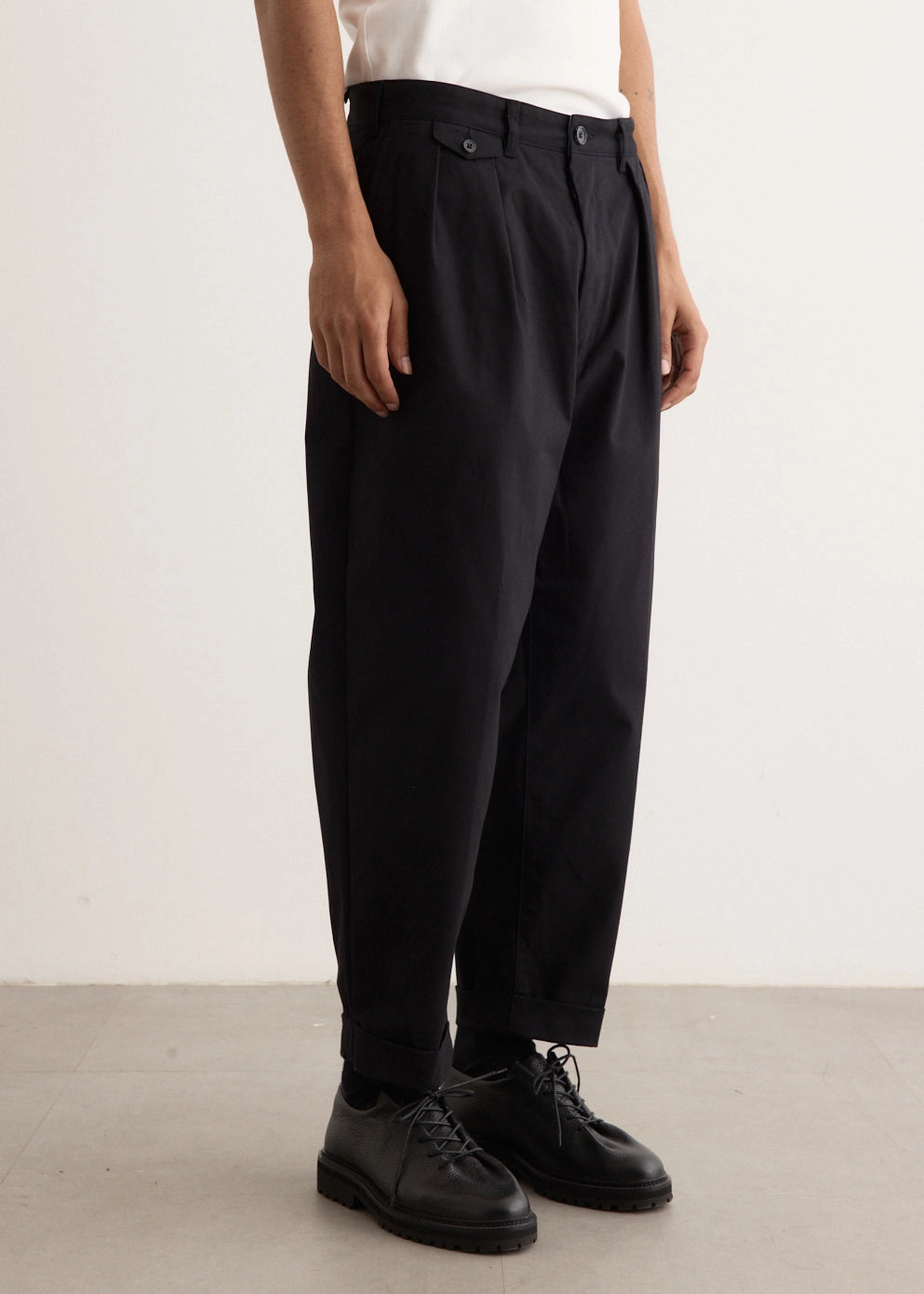 2 Pleats Twill Pants Modern Cut RecycledPolyester