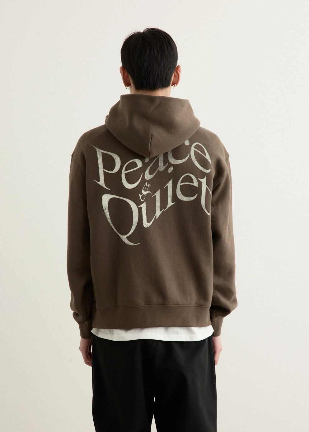 Layered Neckline Bias Cut Hem Details Warped Hoodie