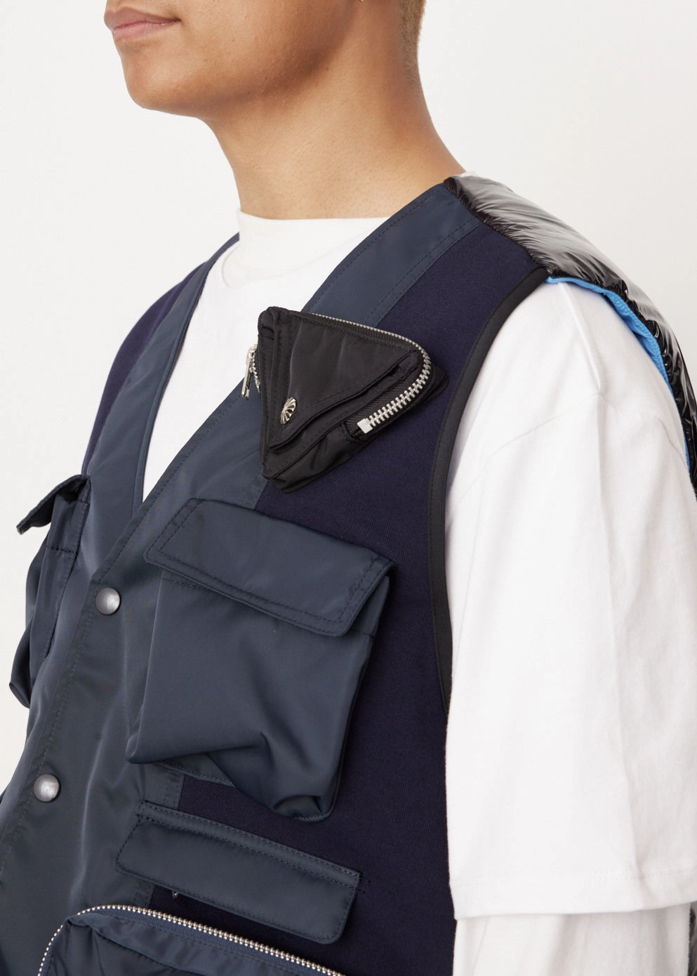 Coating Taffeta Vest Piece with collars