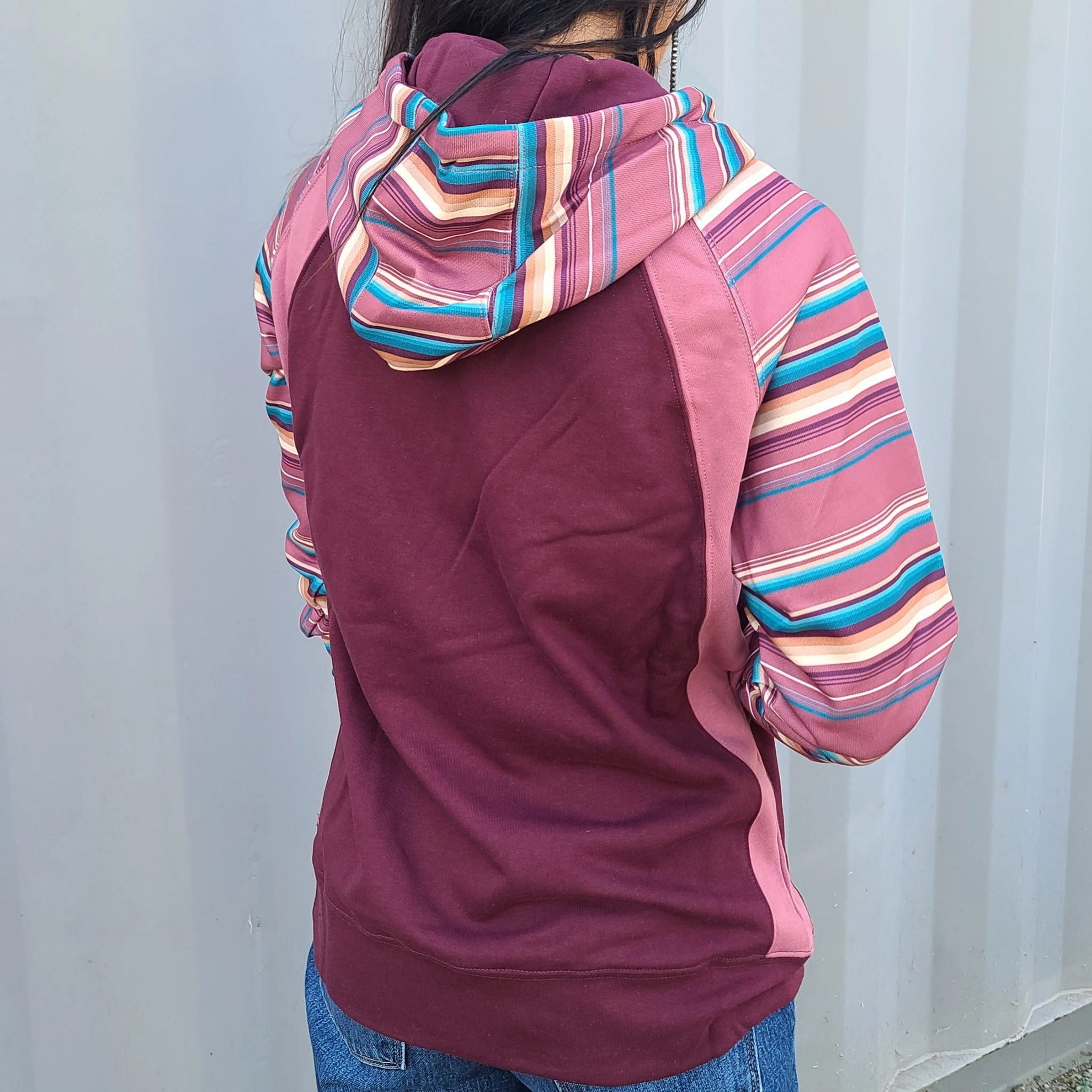 Hooey Women's Maroon Hoodie Reinforced Shoulder Panels