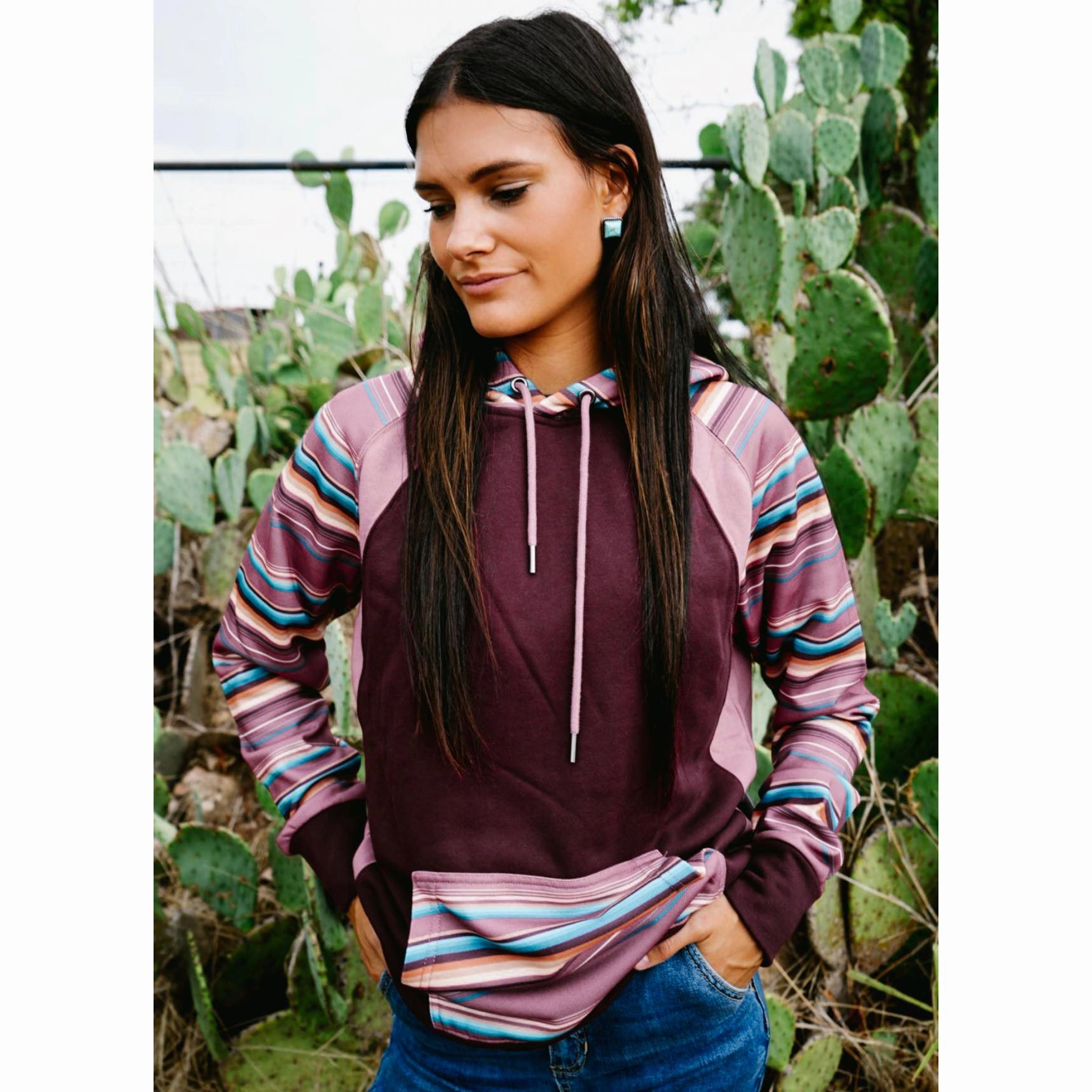 Reversible Style Hooey Women's Maroon Hoodie