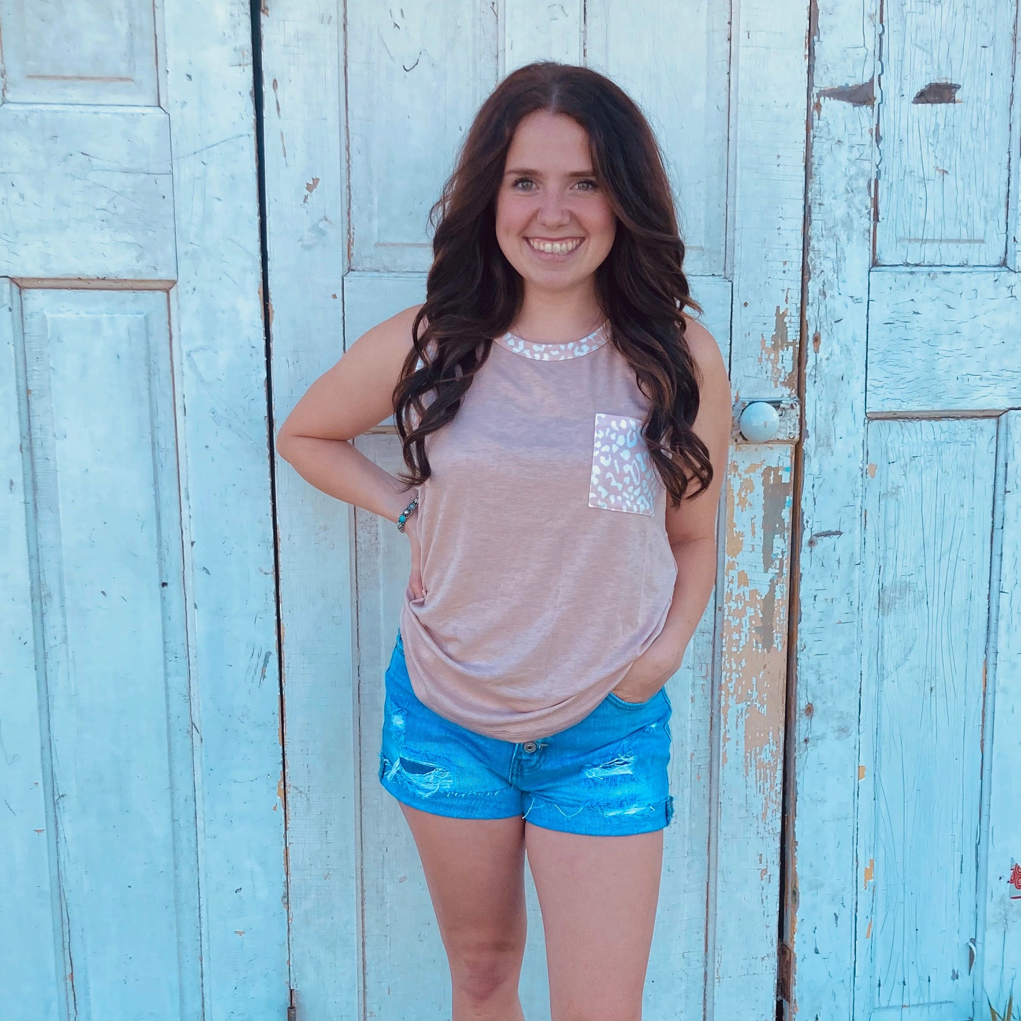 OdorResistant Technology OdorResistant Blush Animal Print Tank