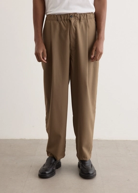 Stretchy Waist Zip Pocket Summer Wool Wide Pants