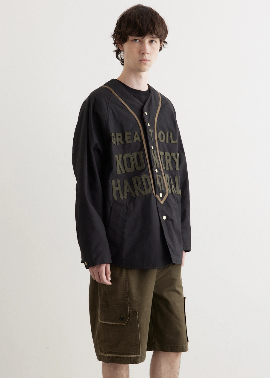 Anti Pill Surface HoodedStyle Weather Cotton Oil Coating Baseball Blouson