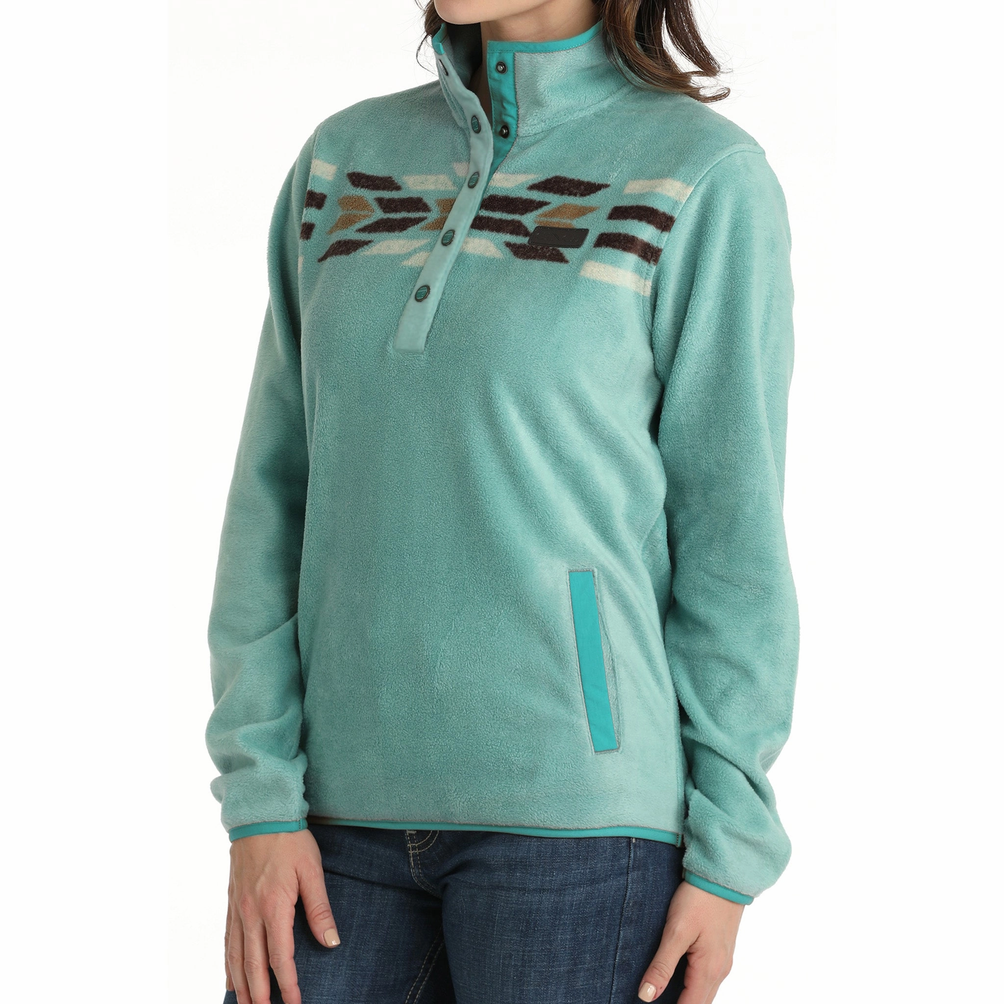 SoftshellMaterial Cinch Women's Turquoise Polar Fleece