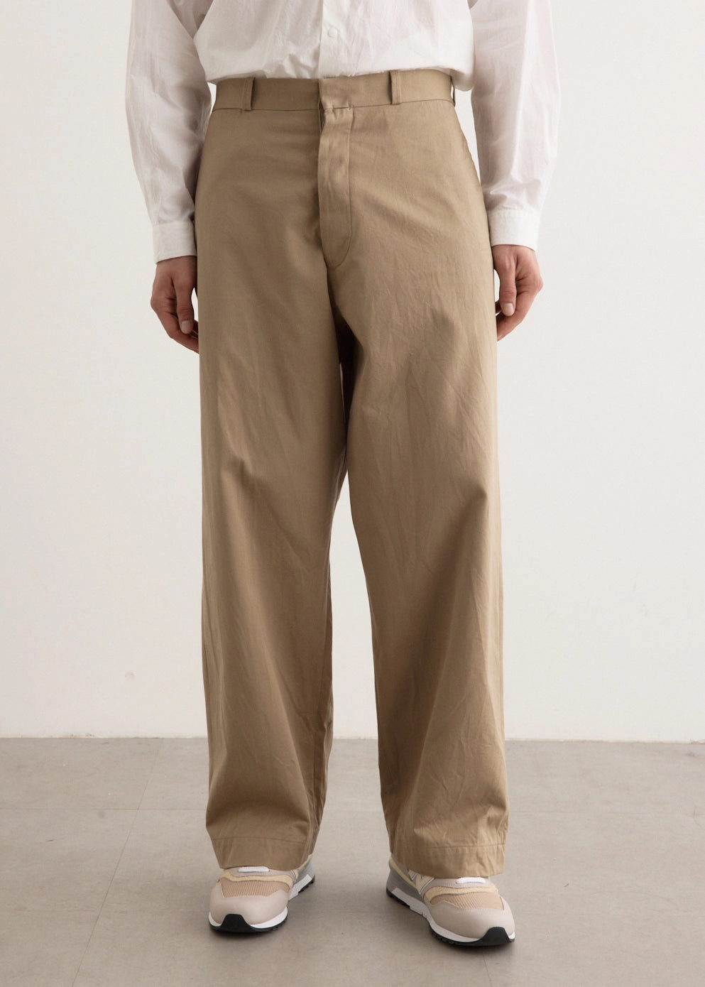 Flexible Layer Ventilated Mesh Lining Chino Cloth Wide Pants