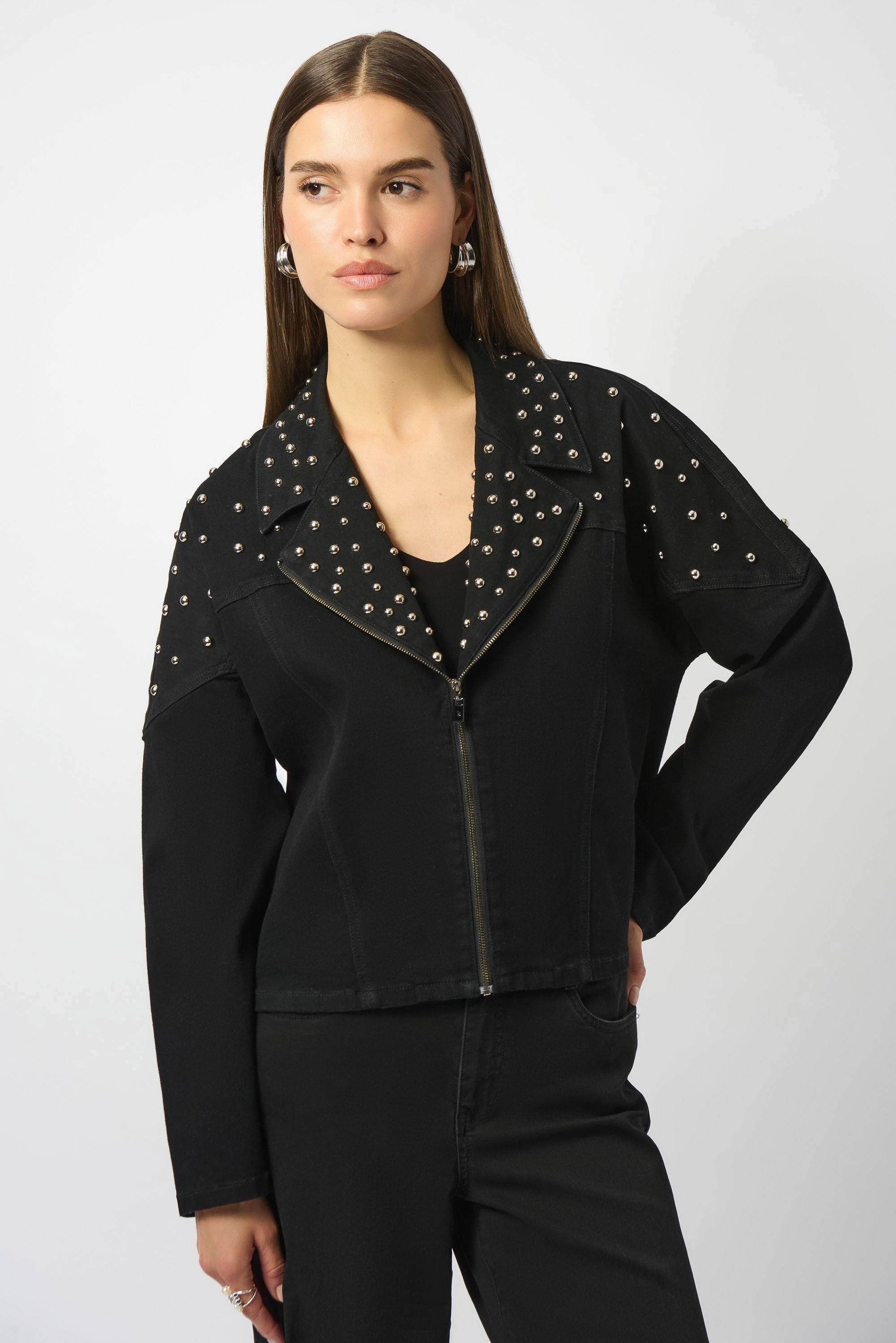 Windproof Barrier Suzie Studs Jacket - Black Sustainable Production Certified