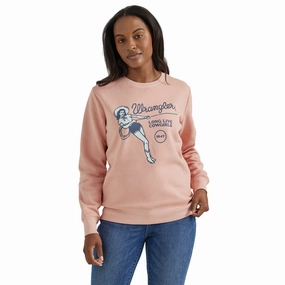 SlimFitAdaptation Flatlock Stitching Technique Wrangler Women's Long Live Cowgirls Pullover Sweater