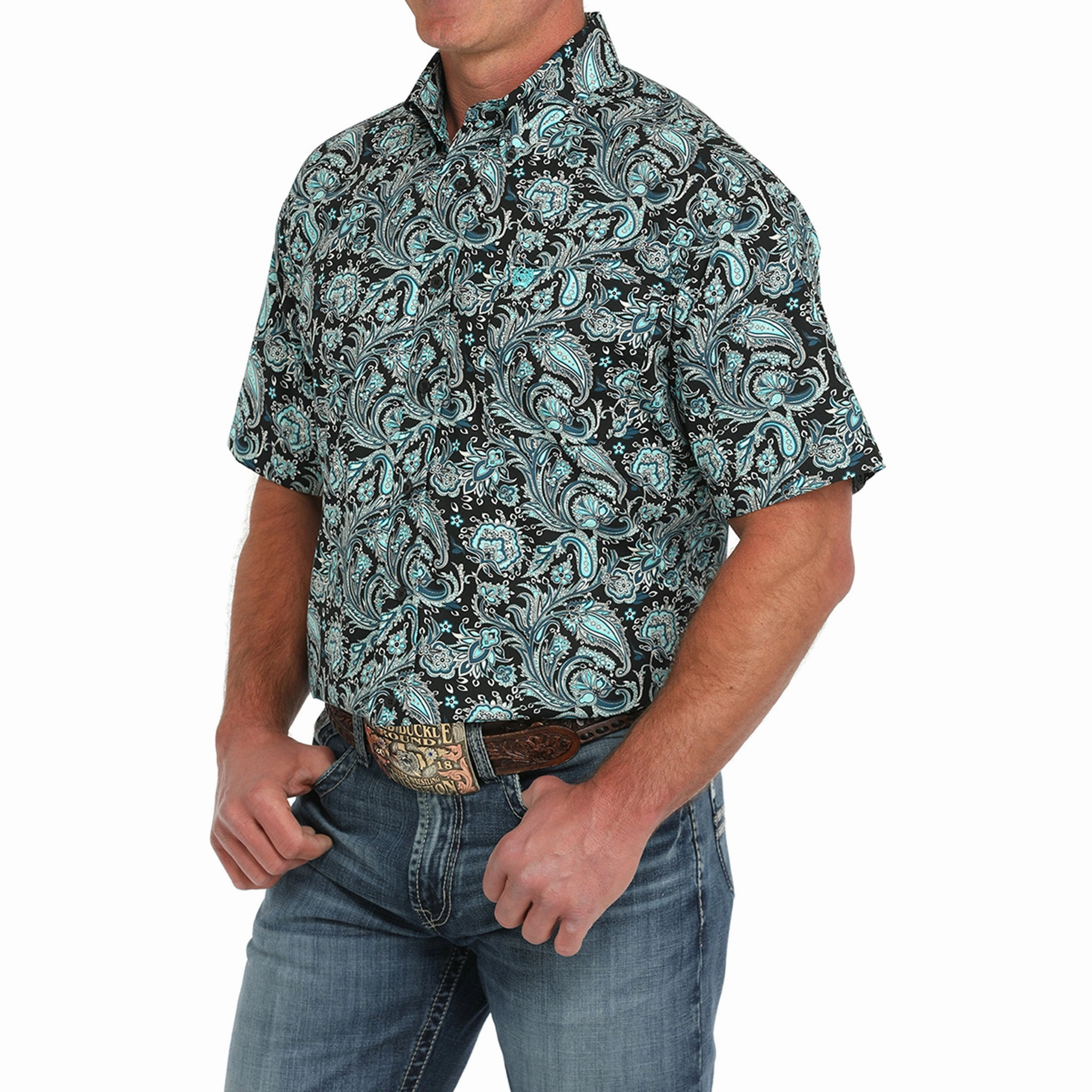 Cinch Men's Paisley Print Shirt Gym Appropriate