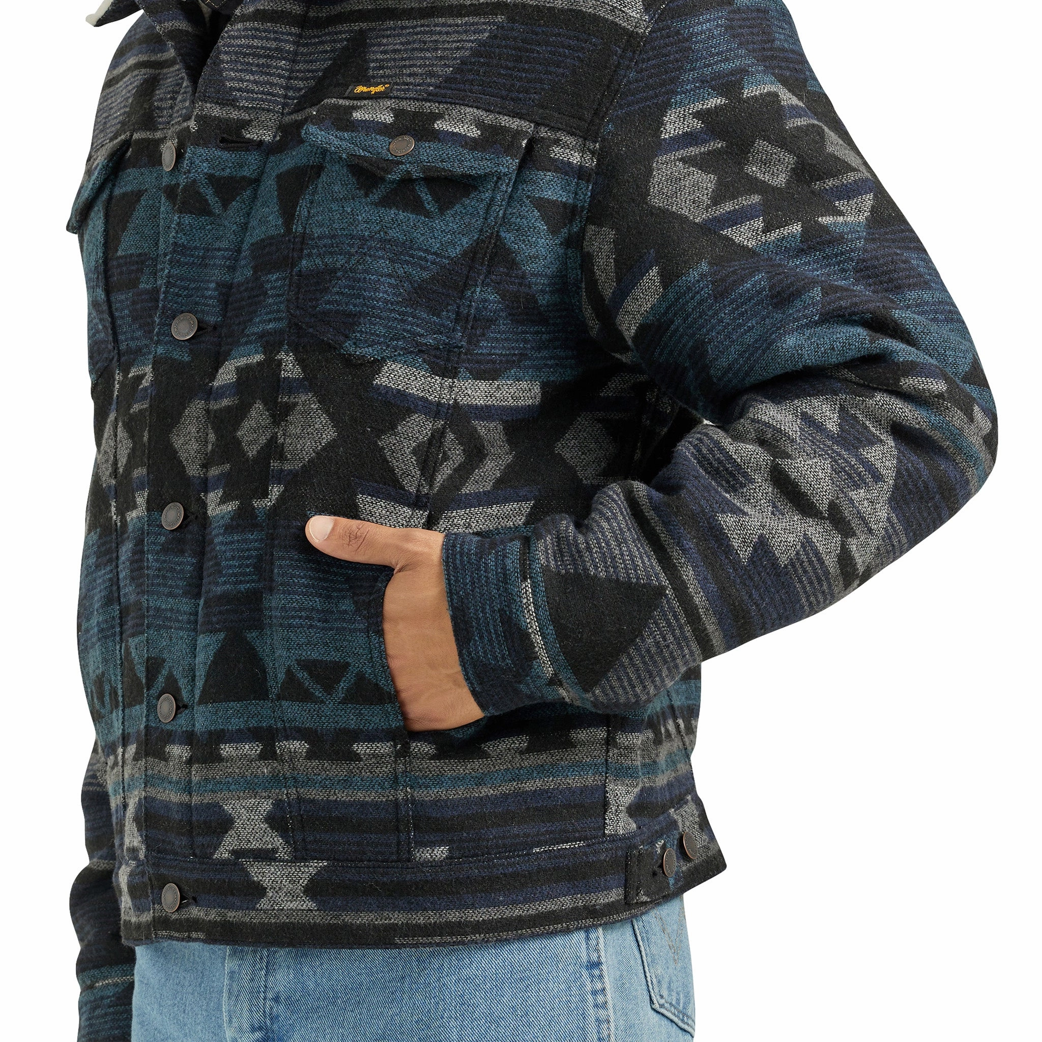Wrangler Men's Conceal Carry Jacquard Sherpa Jacket Flexible Cuffs