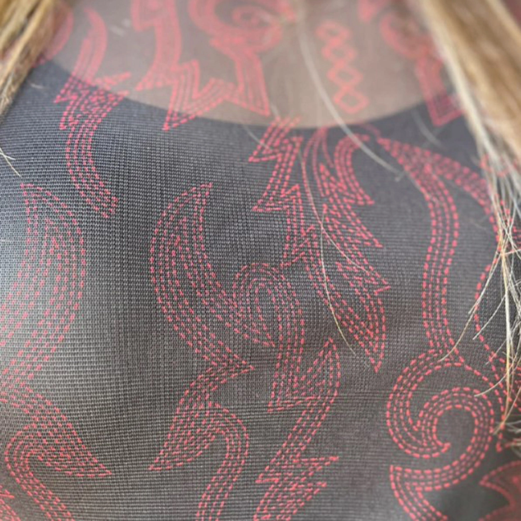 Recycled Polyester Blend Flatlock Seam Technology Women's Black & Red Boot Stitch Mesh Shirt