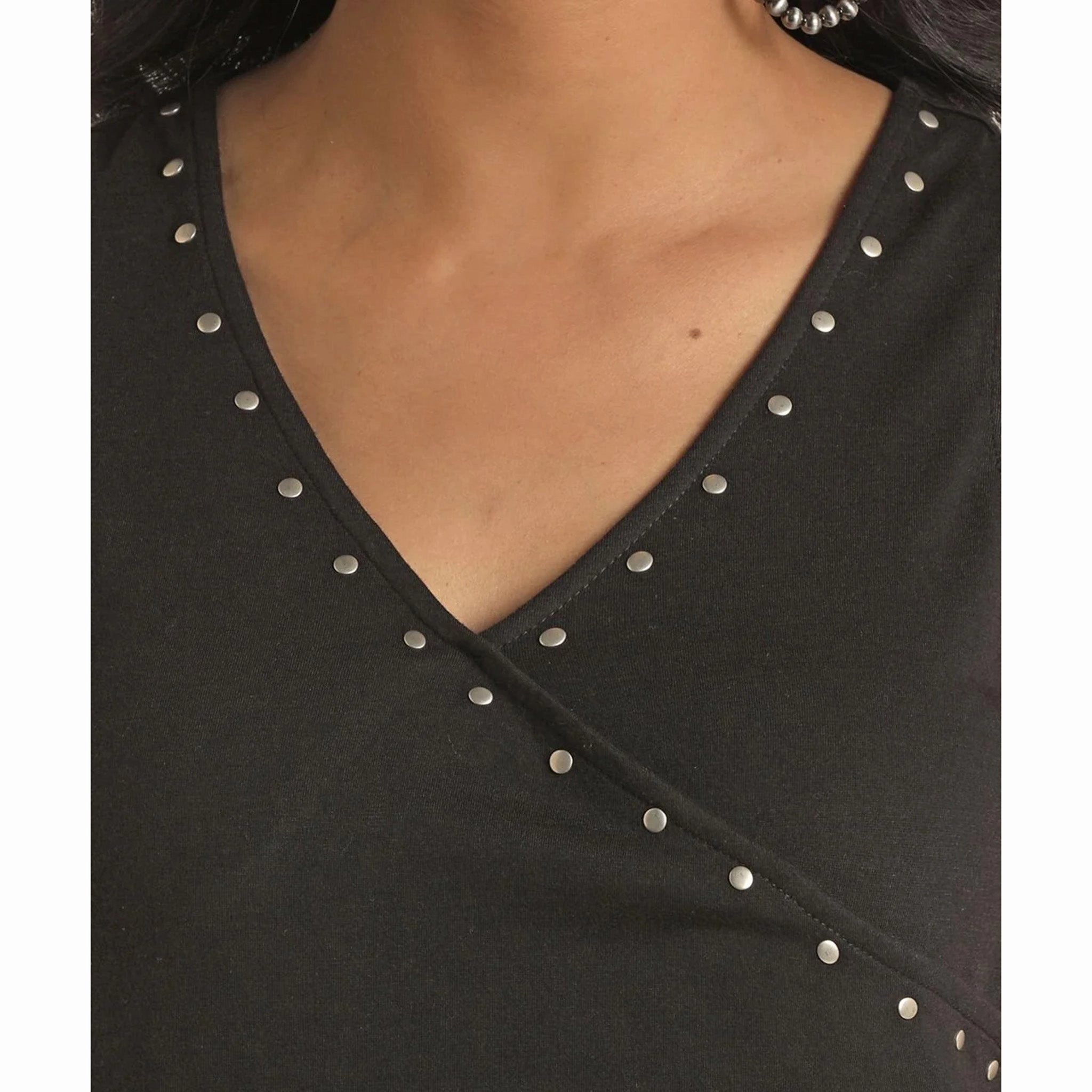 ThermalRegulating Fabric SweatGuard Lining Women's Black Studded Tank -Shirt is sewn different need picture