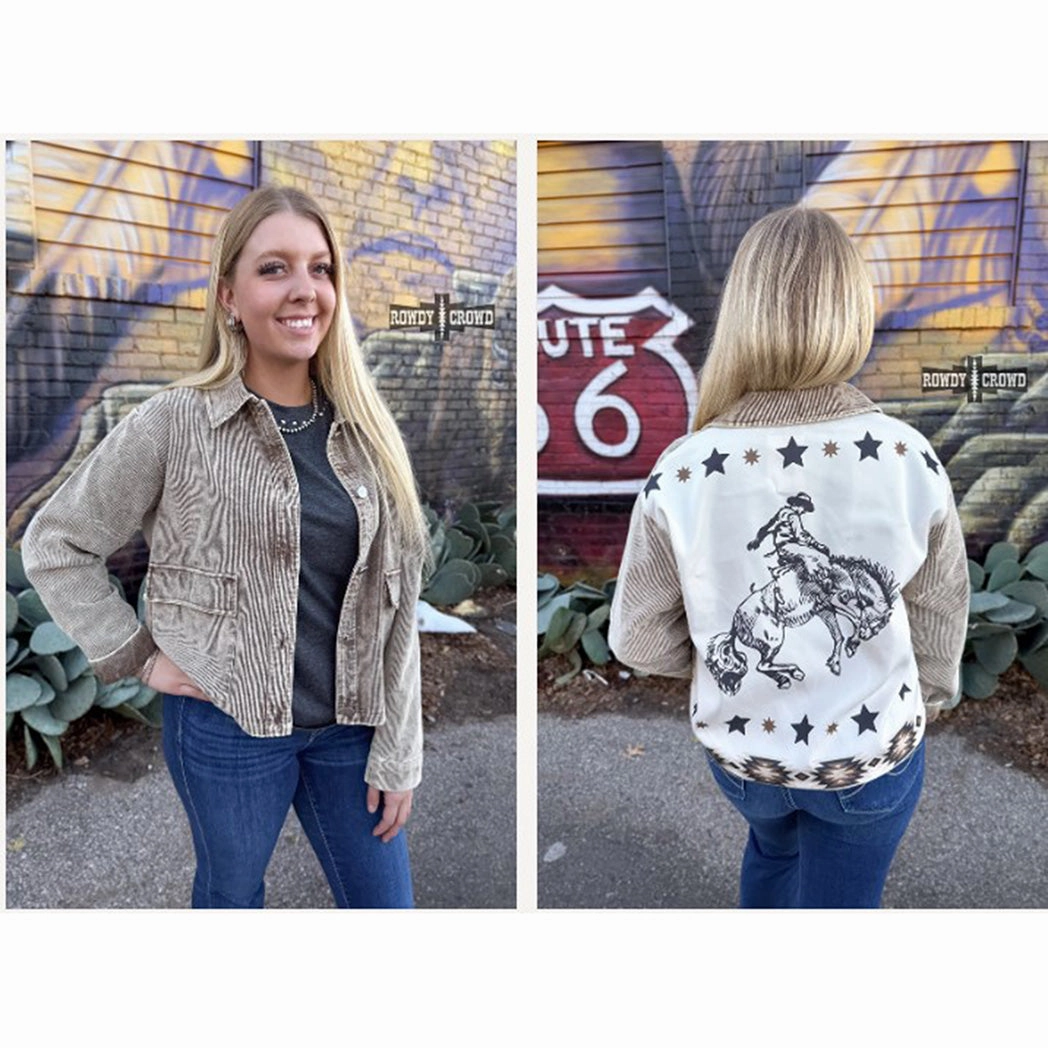 Women's Brown & Cream Bronc Back Jacket Outdoor Adventure