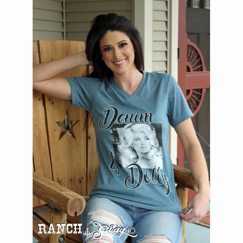 Tear Resistant Women's Denim and Dolly Tee