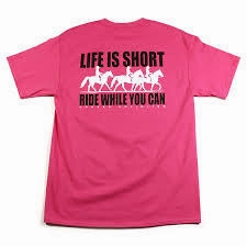 Low Profile Zipper Closure VersatileNeckline Women's Pink Life Is Short Tee