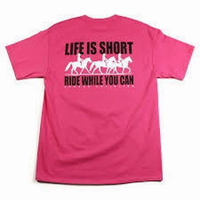 EcoFriendlyBlend Two Tone Weave Women's Pink Life Is Short Tee