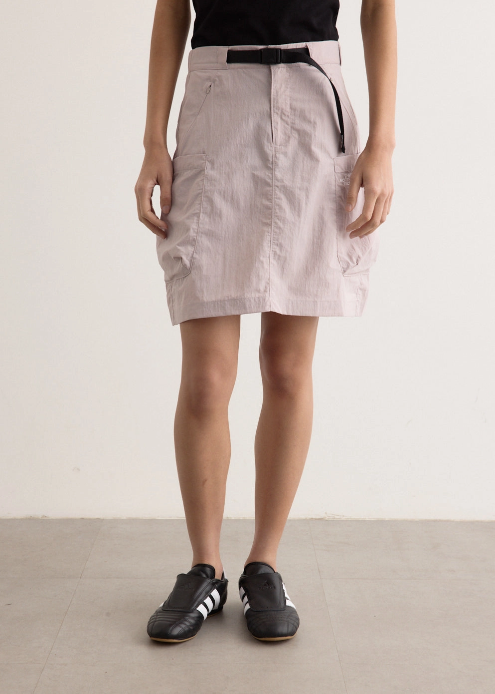 Women's Pocket Short Skirt Patchwork Design Soft Palette