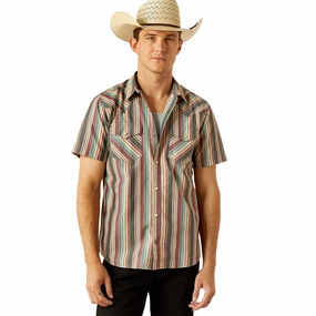 Ariat Men's Haven Retro Multi Stripe Short Sleeve Shirt youth trend