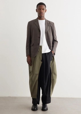 Wool Check x Cargo Pant Tailored Coat Anti Static Weave Bonded Seam Construction