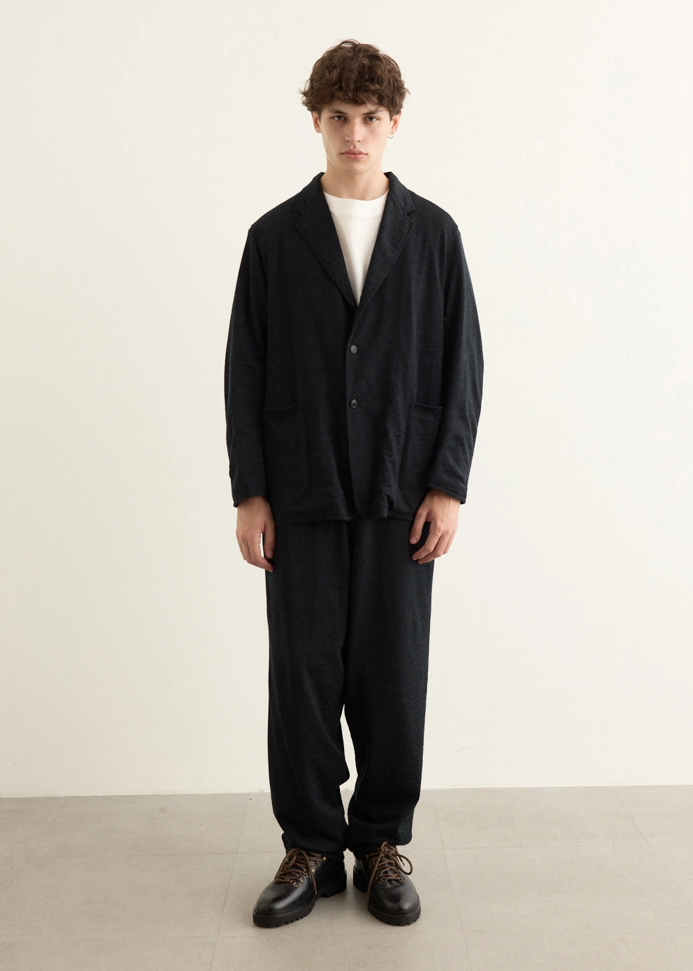 Wool Knit Tapered Pants High-rise waist