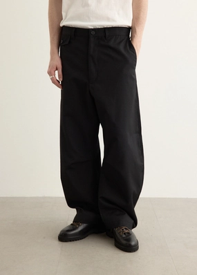 Adaptable Fit Wool Polyester Twill Wide Pants