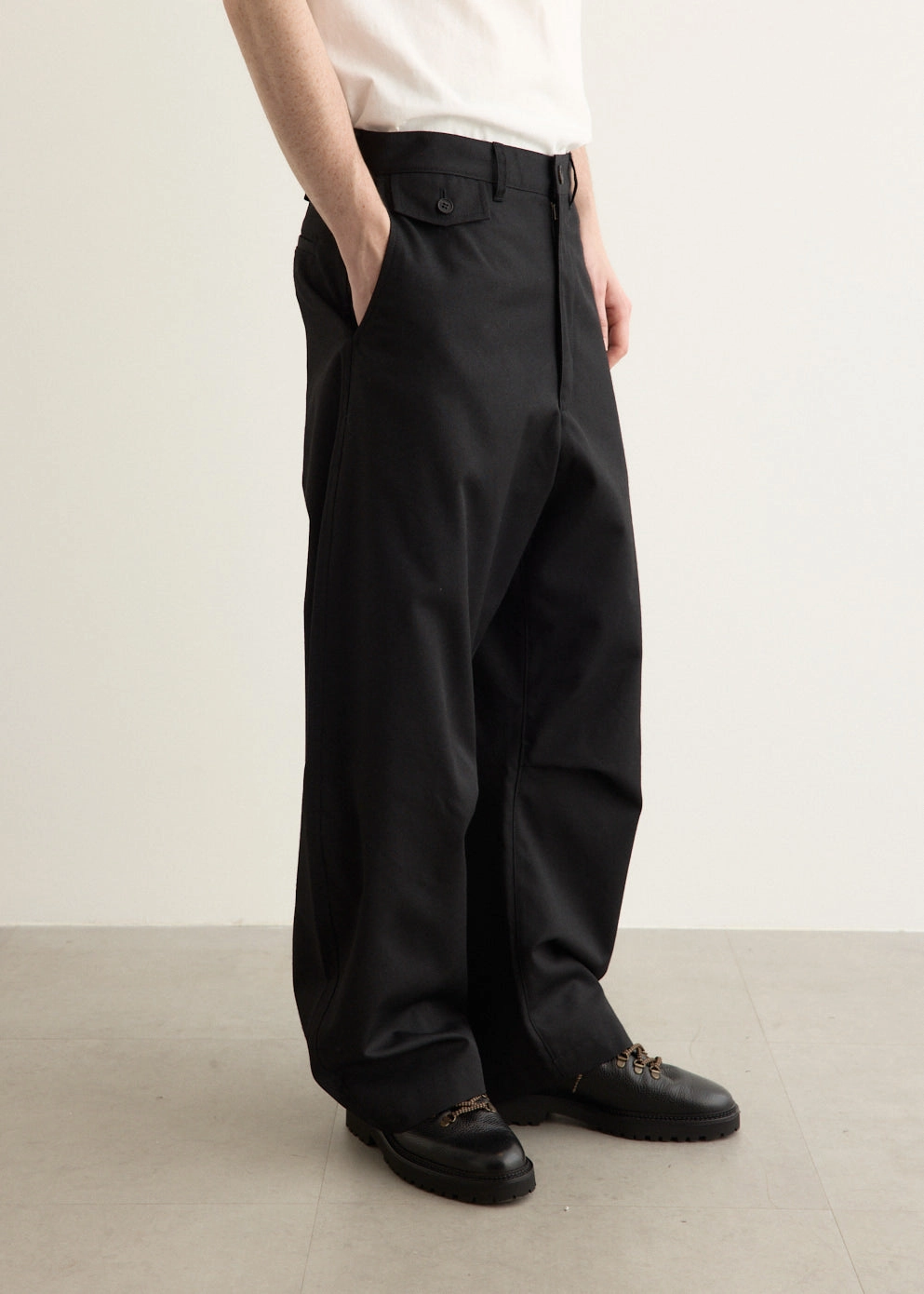 Core Fit Clean Finish Wool Polyester Twill Wide Pants
