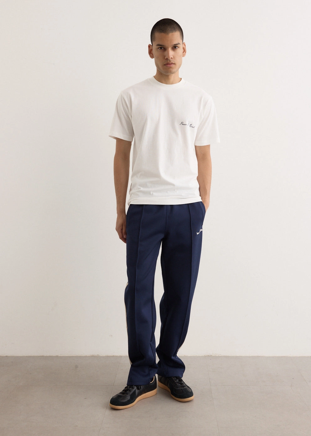 AdjustableWaistband Compression Support Lining Wordmark Track Pants