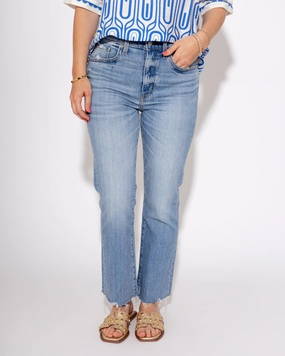 Shy Girl High Rise Crop Flare in Marina Vintage Classic Fit