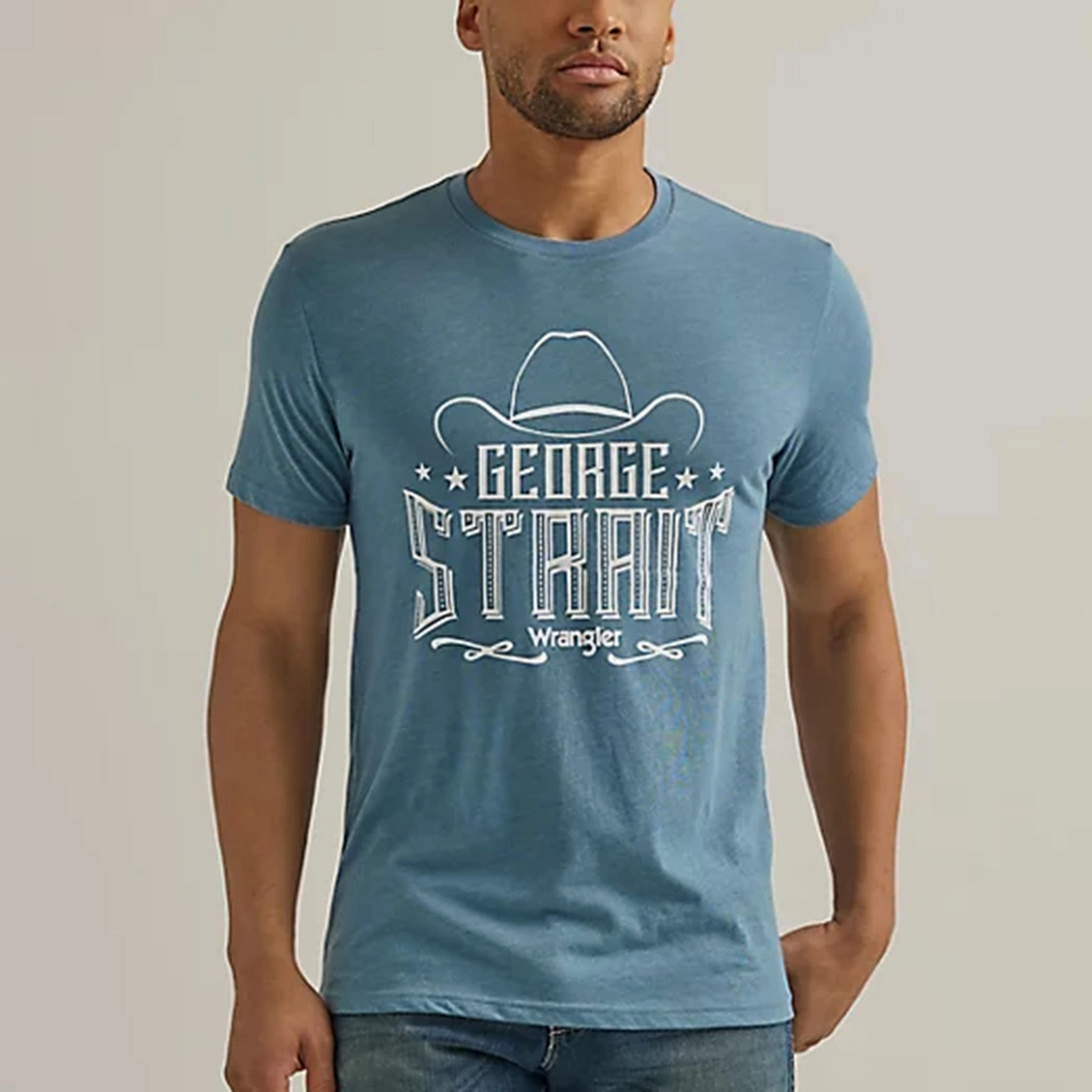 Wrangler Blue George Strait T-Shirt family gathering Trendy designs