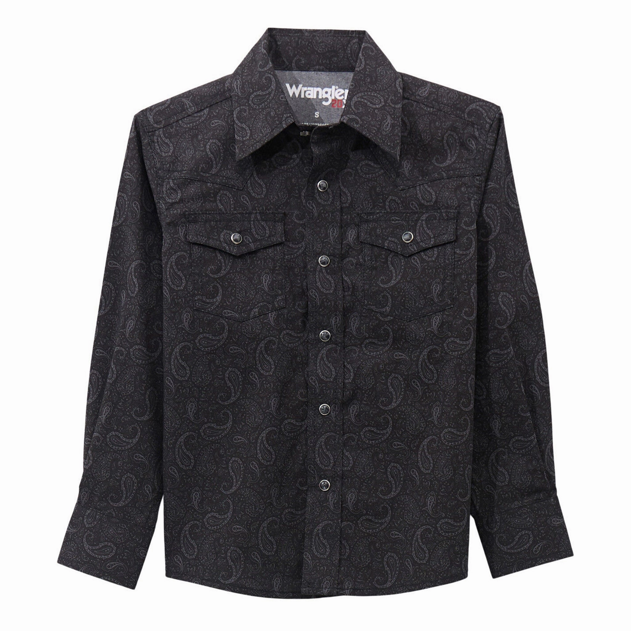 Wardrobe Must-Have Trendsetting Design Wrangler Men's 20X Competition Black Paisley Shirt