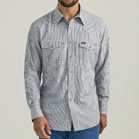 Graphic Art Stylish Design Wrangler Men's Black/Grey Plaid Shirt